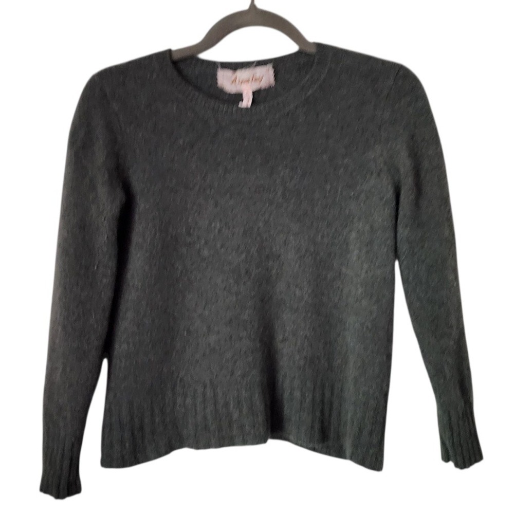 AINSLEY 100% Cashmere Crewneck Sweater Gray‎ Size Small